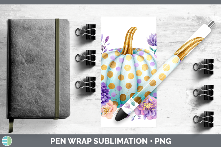 Polka Dots Pumpkin Autumn Pastel Brush Strokes Pen Wrap Subl