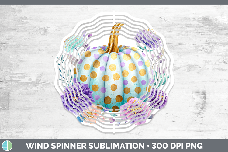 Polka Dots Pumpkin Autumn Pastel Brush Strokes Wind Spinner