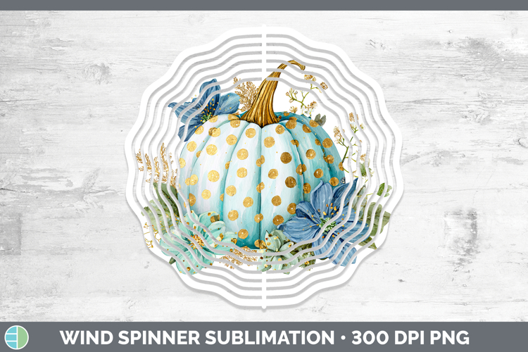 Pumpkin Autumn Pastel Brush Strokes Wind Spinner Sublimation