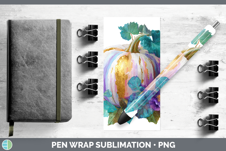 Purple Pumpkin Pen Wrap Autumn Pastel Brush Strokes Sublimat