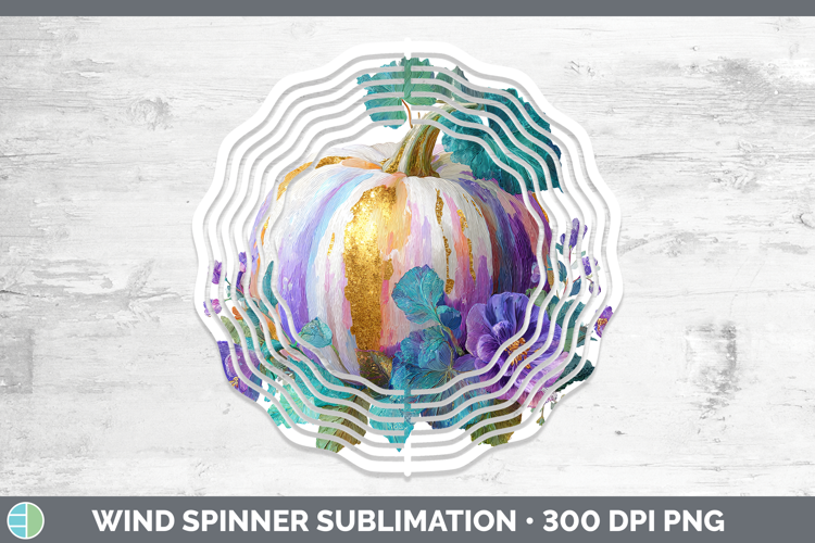 Purple Pumpkin Wind Spinner Autumn Pastel Brush Strokes Subl