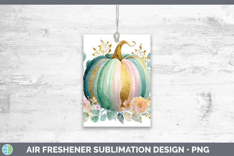 Teal Pumpkin Autumn Pastel Brush Strokes Air Freshener Subli