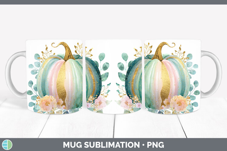 GorgeousAutumn Pastel Brush Strokes Mug Wrap design.