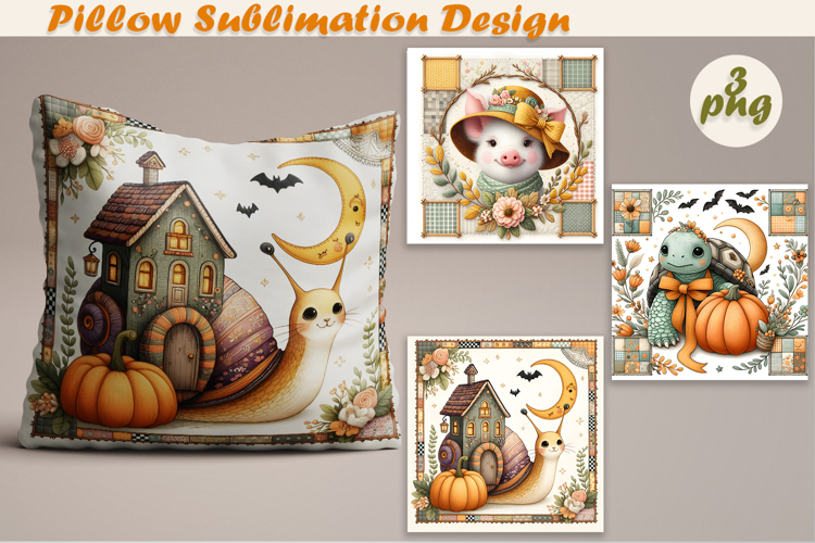 Fany Halloween Patchwork animal| Pillow Sublimation Design