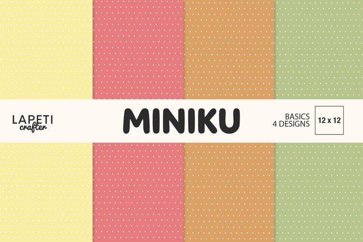 Four autumn polka dot digital papers in mustard, coral, caramel orange and sage green
