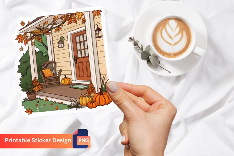 Autumn Porch Stickers, Thanksgiving Porch Stickers example image 1