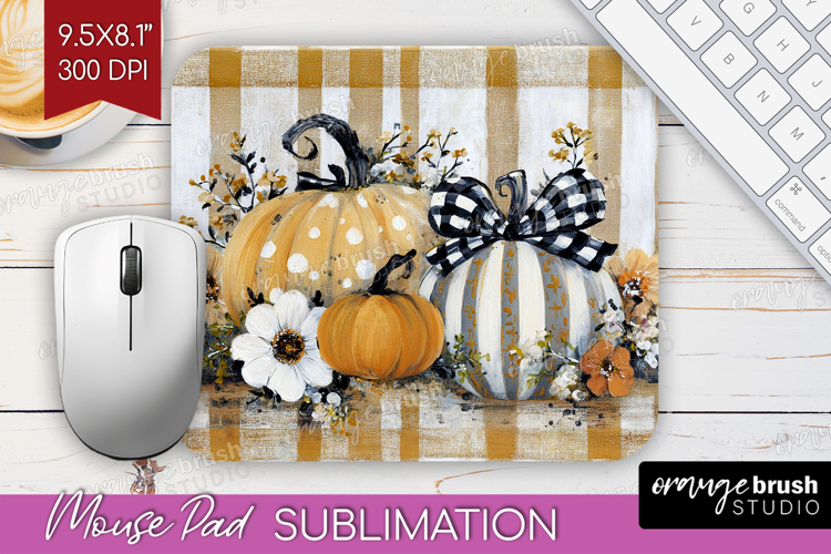 Autumn Pumpkin Mouse Pad Sublimation - Fall Pumpkin, PNG