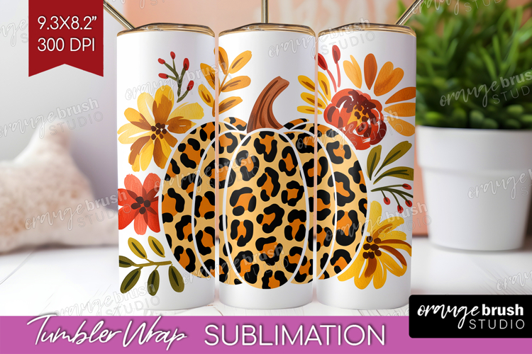 Autumn Pumpkin Tumbler Wrap - Fall Pumpkin, Tumbler PNG