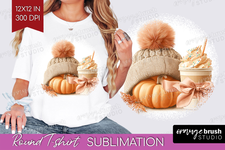 Autumn Pumpkin Round Tshirt Background - Fall Pumpkin, PNG