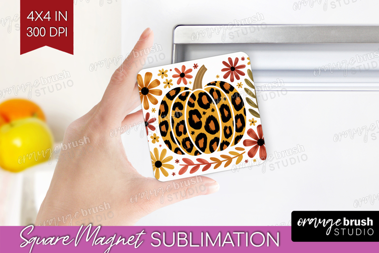 Autumn Pumpkin Magnet Sublimation - Fall Pumpkin, Square PNG