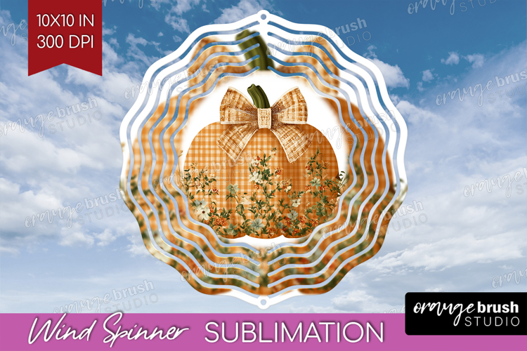 Autumn Pumpkin Wind Spinner Sublimation PNG - Fall Pumpkin,