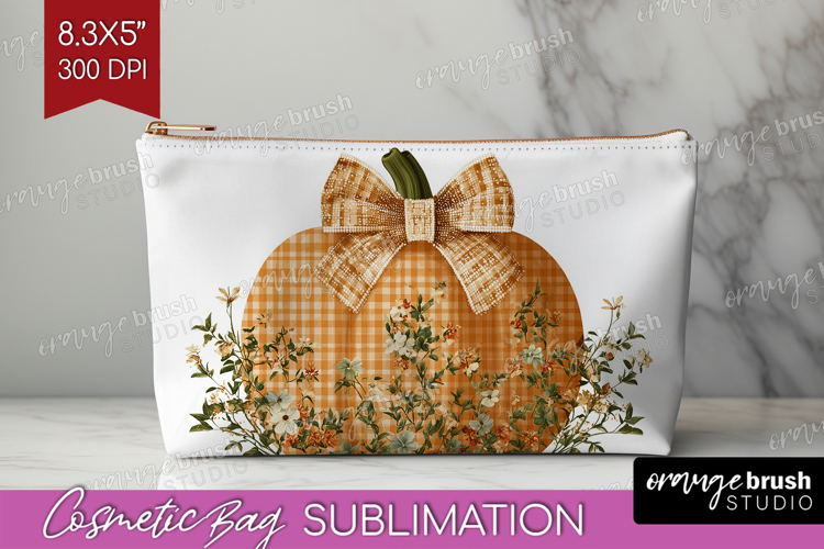 Autumn Pumpkin Cosmetic Bag - Fall Pumpkin, Makeup Bag PNG