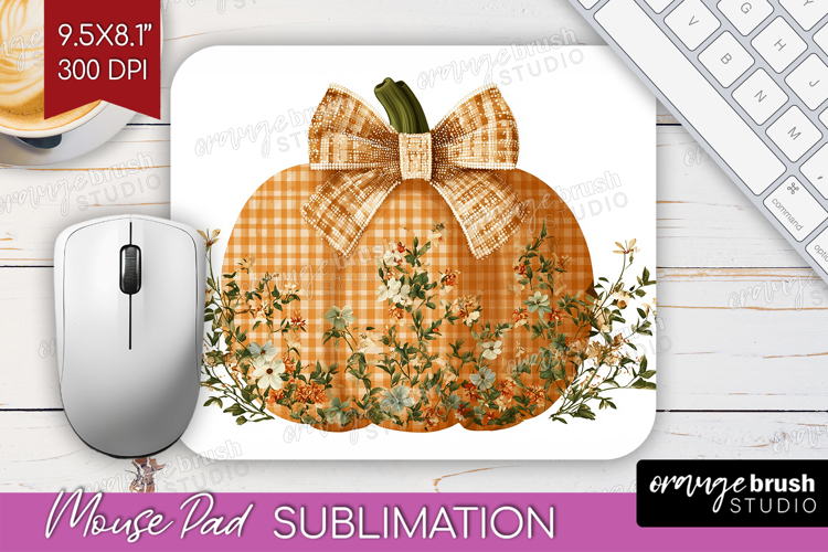 Autumn Pumpkin Mouse Pad Sublimation - Fall Pumpkin, PNG