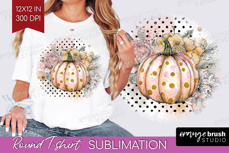 Autumn Pumpkin Round Tshirt Background - Fall Pumpkin, PNG
