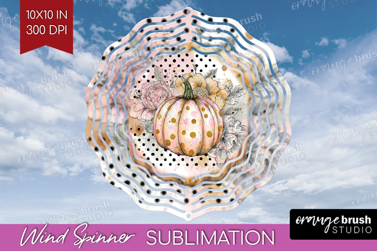 Autumn Pumpkin Wind Spinner Sublimation PNG - Fall Pumpkin,
