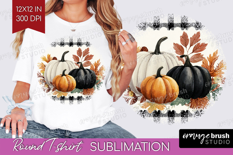 Autumn Pumpkin Round Tshirt Background - Fall Pumpkin, PNG