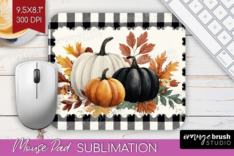 Autumn Pumpkin Mouse Pad Sublimation - Fall Pumpkin, PNG