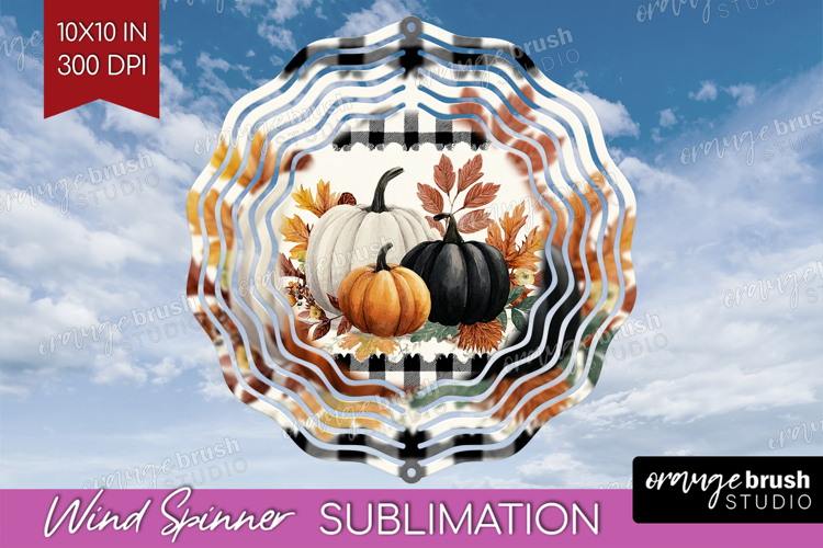 Autumn Pumpkin Wind Spinner Sublimation PNG - Fall Pumpkin,
