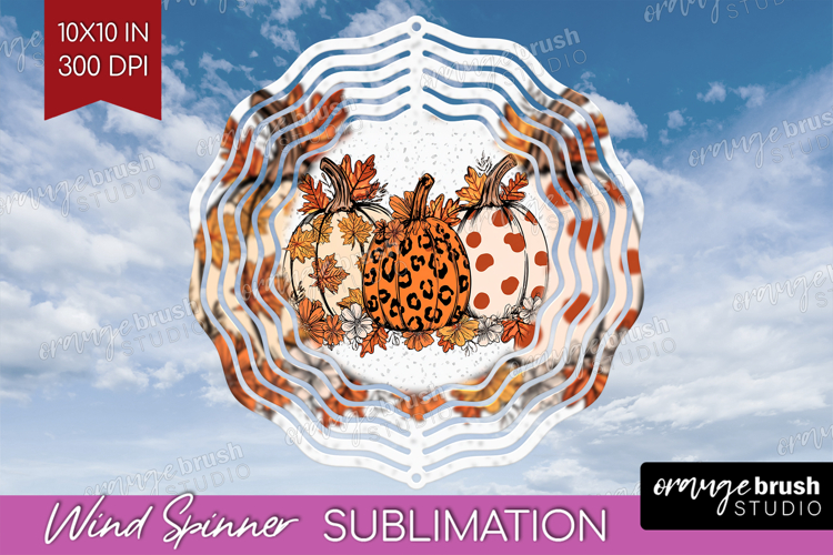 Autumn Pumpkin Wind Spinner Sublimation PNG - Fall Pumpkin,
