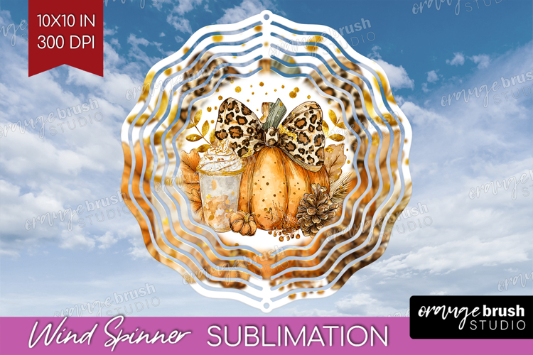Autumn Pumpkin Wind Spinner Sublimation PNG - Fall Pumpkin,