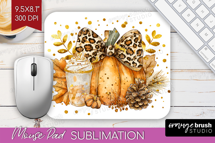 Autumn Pumpkin Mouse Pad Sublimation - Fall Pumpkin, PNG