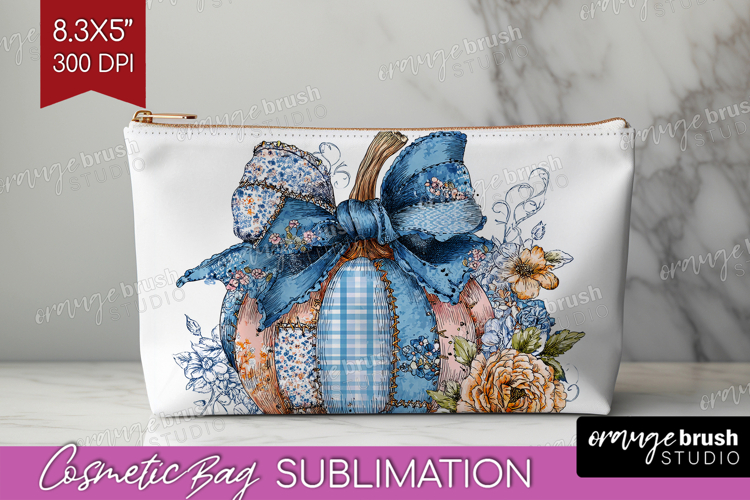 Autumn Pumpkin Cosmetic Bag - Fall Pumpkin, Makeup Bag PNG