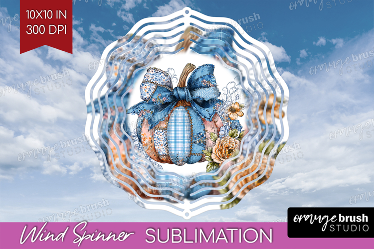 Autumn Pumpkin Wind Spinner Sublimation PNG - Fall Pumpkin,