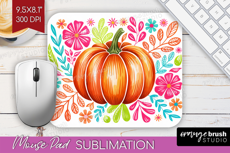 Autumn Pumpkin Mouse Pad Sublimation - Fall Pumpkin, PNG