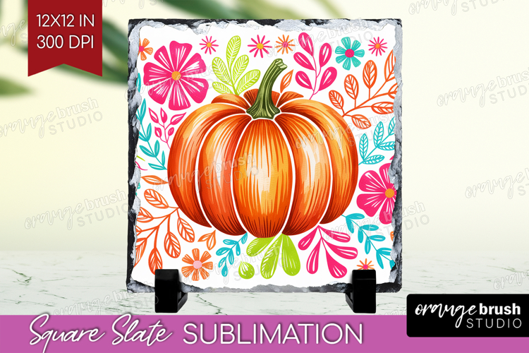Autumn Pumpkin Slate PNG - Fall Pumpkin, Square Slate