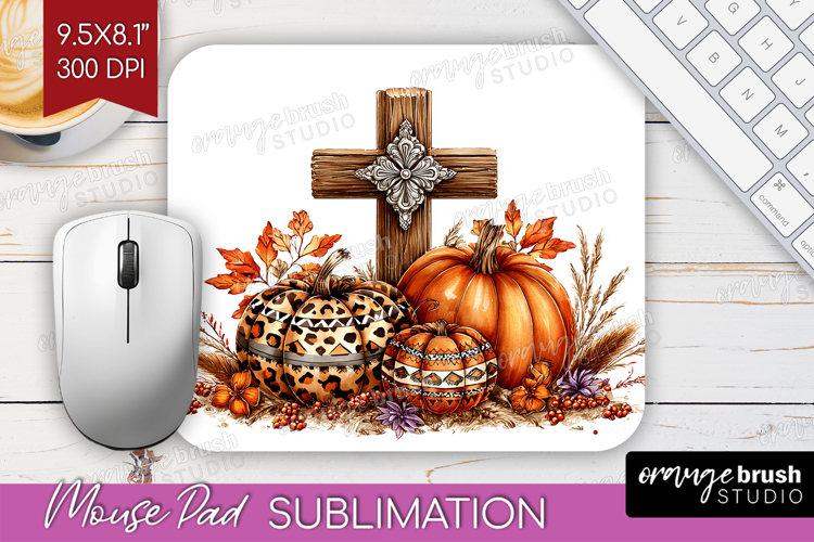 Autumn Pumpkin Mouse Pad Sublimation - Fall Pumpkin, PNG