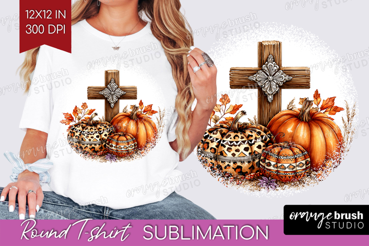 Autumn Pumpkin Round Tshirt Background - Fall Pumpkin, PNG