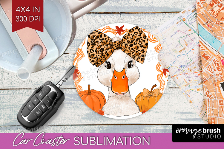 Autumn Pumpkin Car Coaster - Fall Pumpkin, Coaster PNG