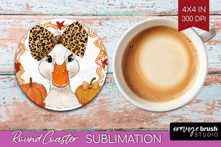 Autumn Pumpkin Round Coaster - Fall Pumpkin, Coaster PNG example image 1