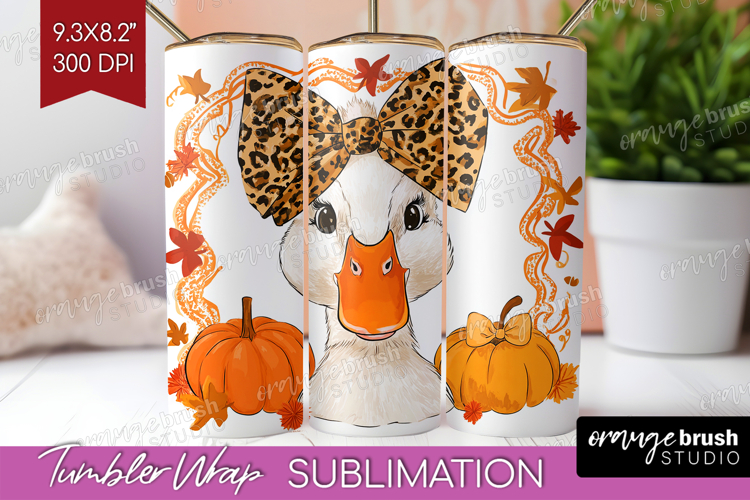 Autumn Pumpkin Tumbler Wrap - Fall Pumpkin, Tumbler PNG