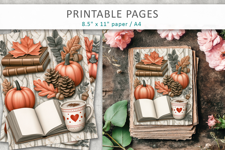 Autumn Journal Pages, Fall Craft Paper