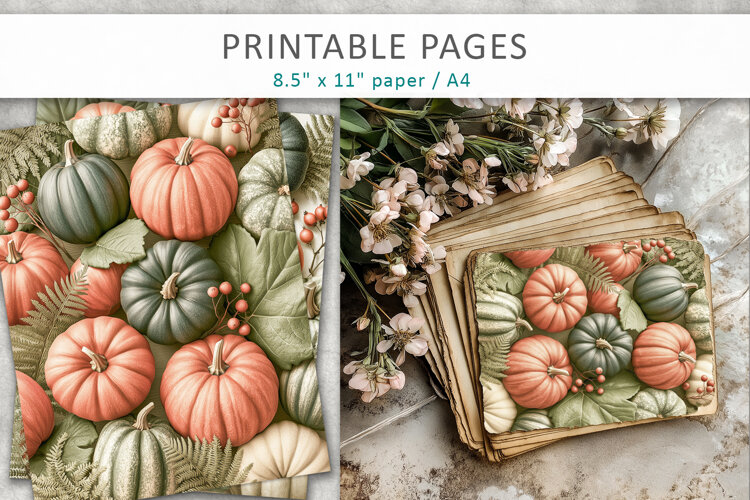 Autumn Journal Pages, autumn backgrounds example image 1