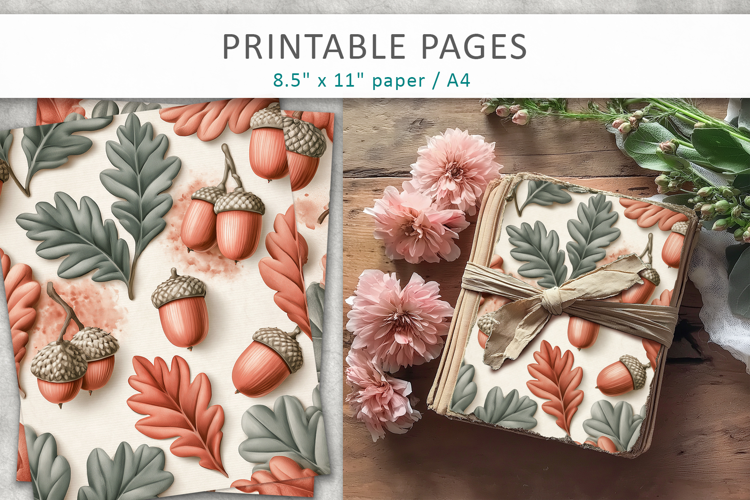 Autumn Journal Pages, Fall Scrapbook Papers