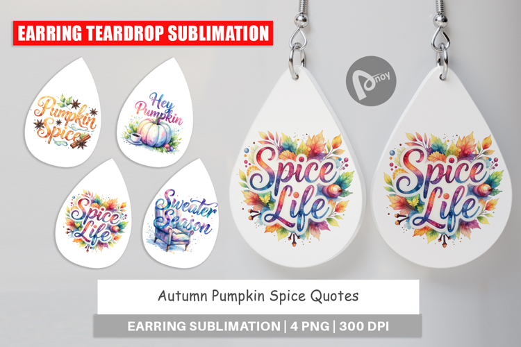 Autumn Pumpkin Spice Quotes Earring