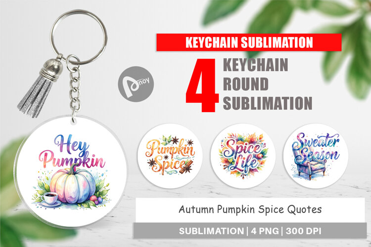 Autumn Pumpkin Spice Quotes Keychain example image 1