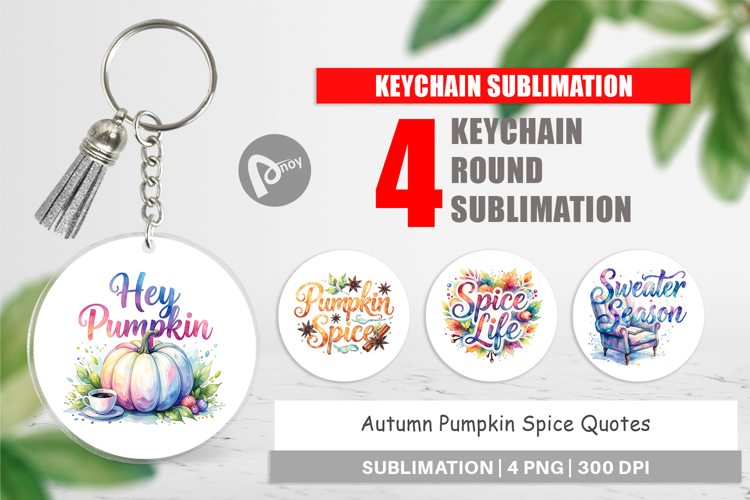 Autumn Pumpkin Spice Quotes Keychain