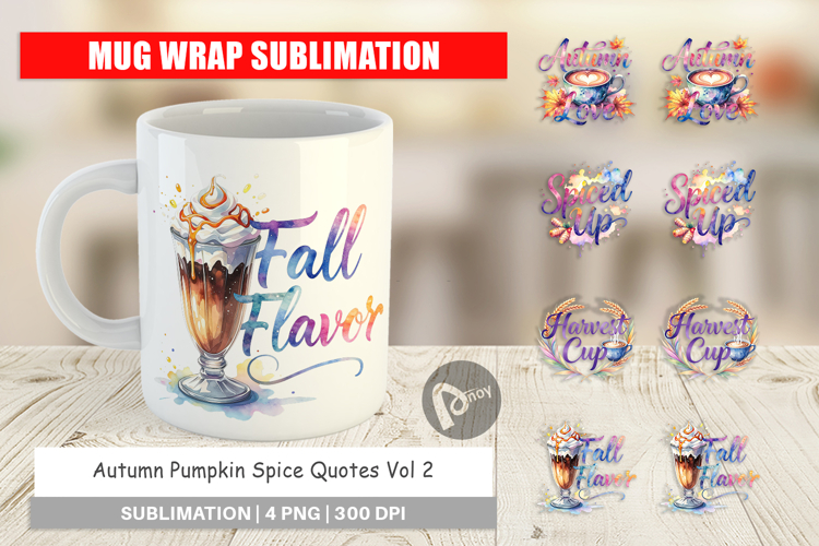 Autumn Pumpkin Spice Quotes Mug Wrap