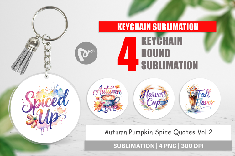 Autumn Pumpkin Spice Quotes Keychain