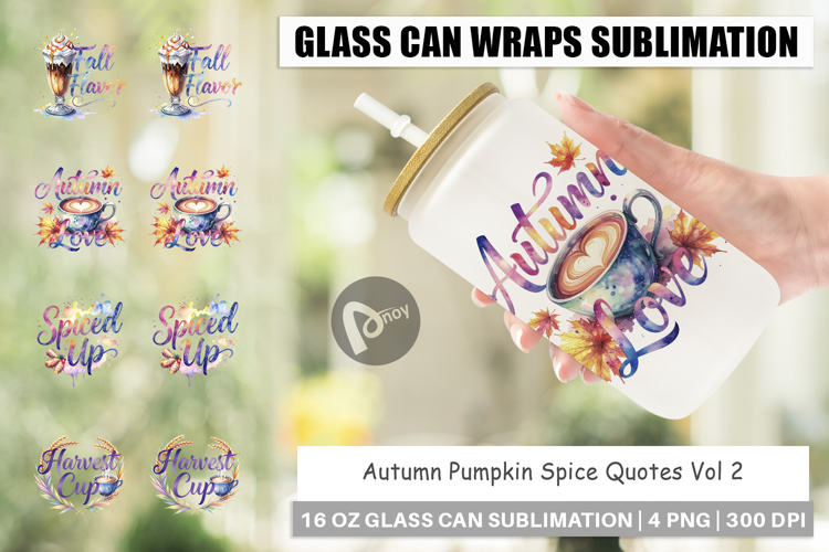 Autumn Pumpkin Spice Quotes Glass Can