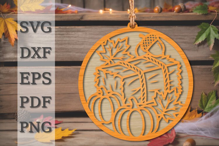 Autumn Pumpkin Wagon Laser Cut SVG example image 1