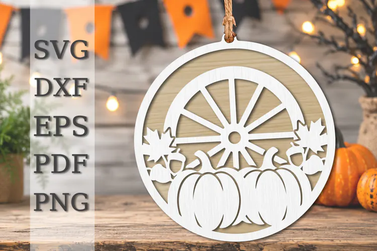Autumn Pumpkin Wagon Laser Cut SVGg