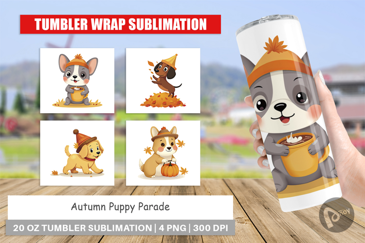 Tumbler Autumn Puppy Parade