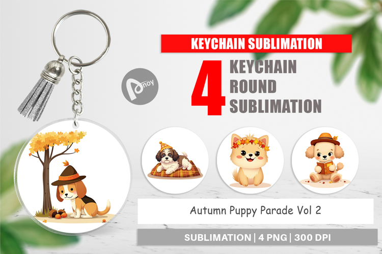 Keychain Autumn Puppy Parade