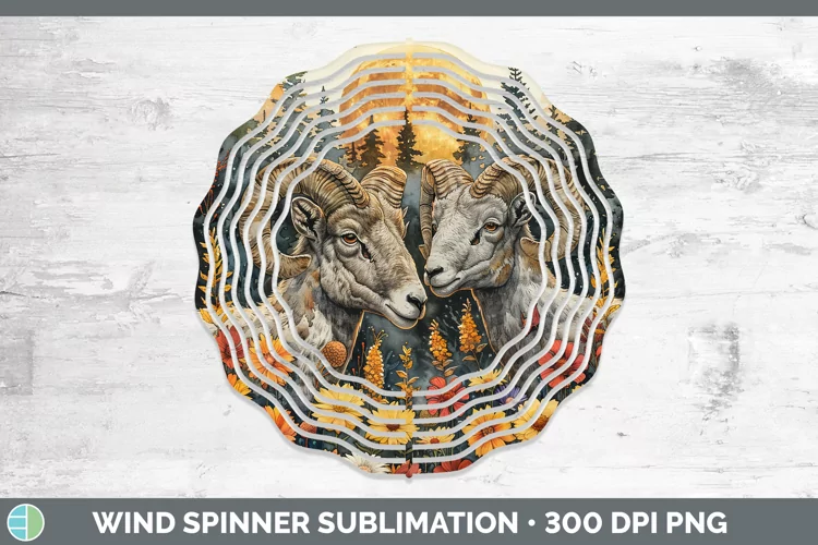Autumn Ram Wind Spinner Sublimation Spinner Designs