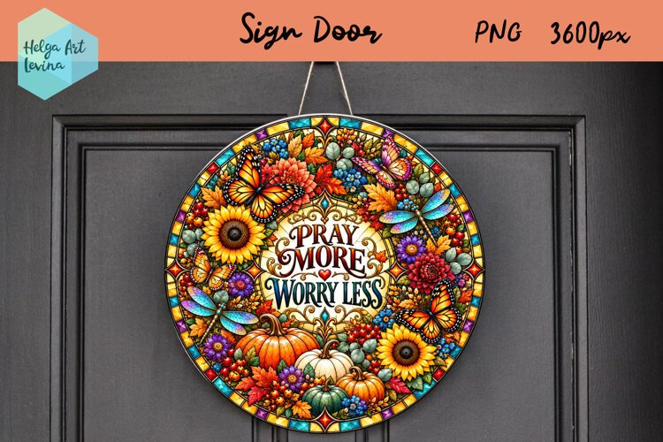 Religious quotes, Round Sign Door, Autumn PNG example image 1