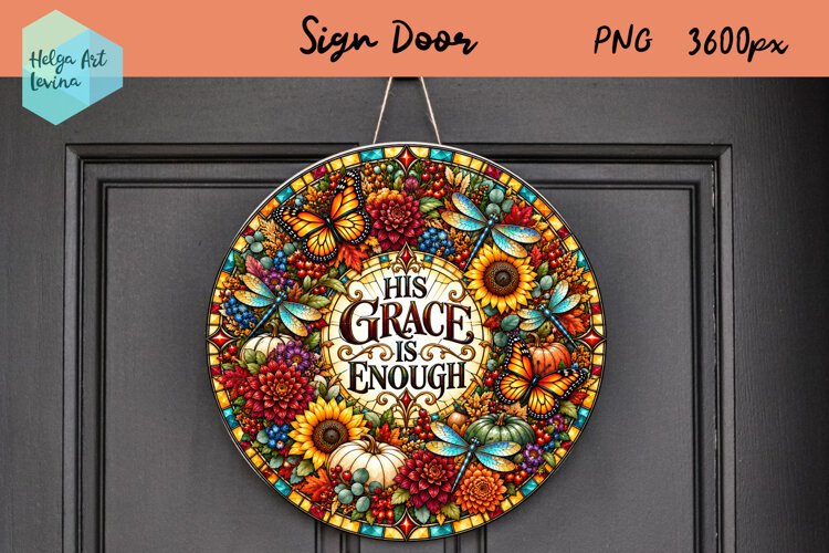 Religious quotes, Round Sign Door, Autumn PNG example image 1